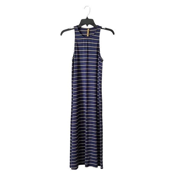 Rachel Pally Long Maxi Dress Womens Size XS Blue Yellow Striped Modal Sleeveless - Picture 1 of 6